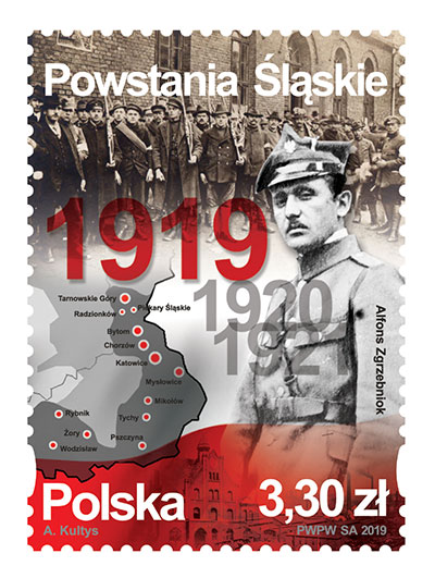 Znaczek Powstania Śląskie. Źródło: Poczta Polska S.A.