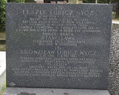Grób Leszka Lubicz-Nycza na Cmentarzu Wojskowym na Powązkach w Warszawie Fot. Wikipedia
