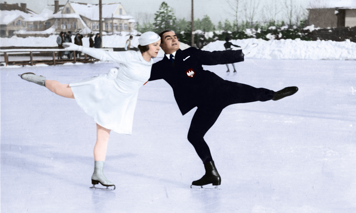 „Doborem figur polska para zbliża się do mistrzowskiej pary węgierskiej, a jedynie brak im szlifu i rutyny międzynarodowych zawodów” – oceniała prasa. „Raz, Dwa, Trzy” 1934, nr 9, s. 7. Źródło: Muzeum Sportu i Turystyki